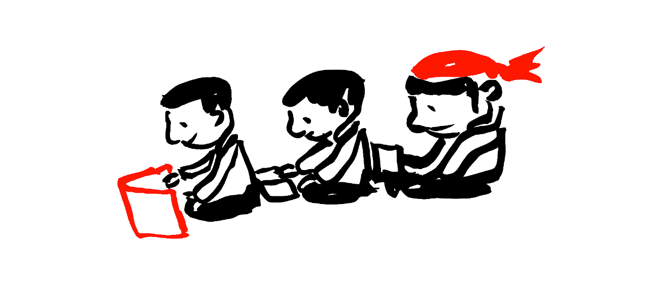 Created with GIMP Dessin de trois enfants en train de lire