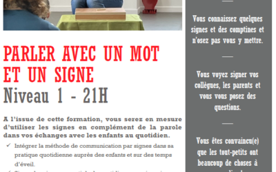Formation Iperia « Parler avec un mot et un signe – niveau 1 » : nouvelles dates